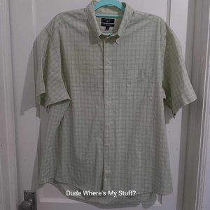 DOCKERS MEN'S BUTTON DOWN LIGHT GREEN SHIRT - MEN'S SIZE XL (17-17-1/2)